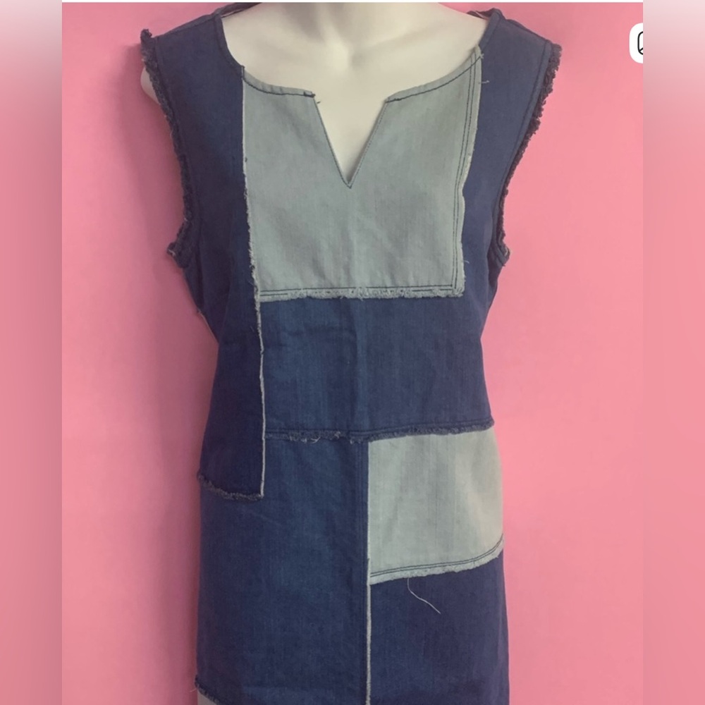 Patchwork Denim Dress - image 2